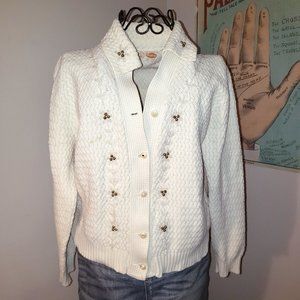 Vintage 1950's Off White Sears & Roebuck's Kerrybrooke Sweater Cardigan S/M